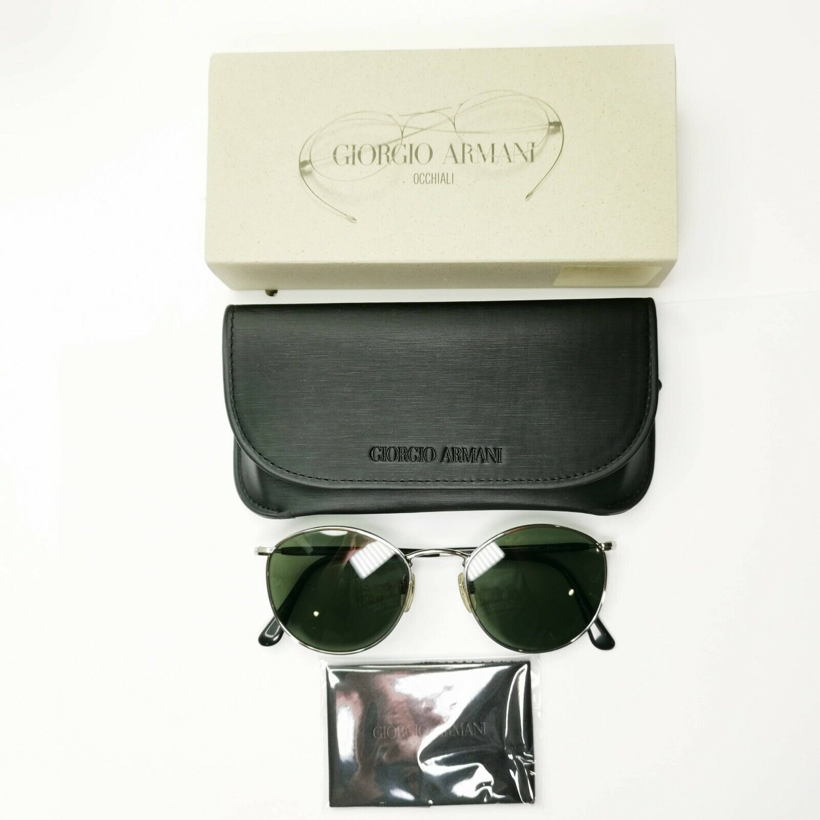 Authentic Giorgio Armani 1997 Vintage Sunglasses Silver Mens Womens 627 707 L