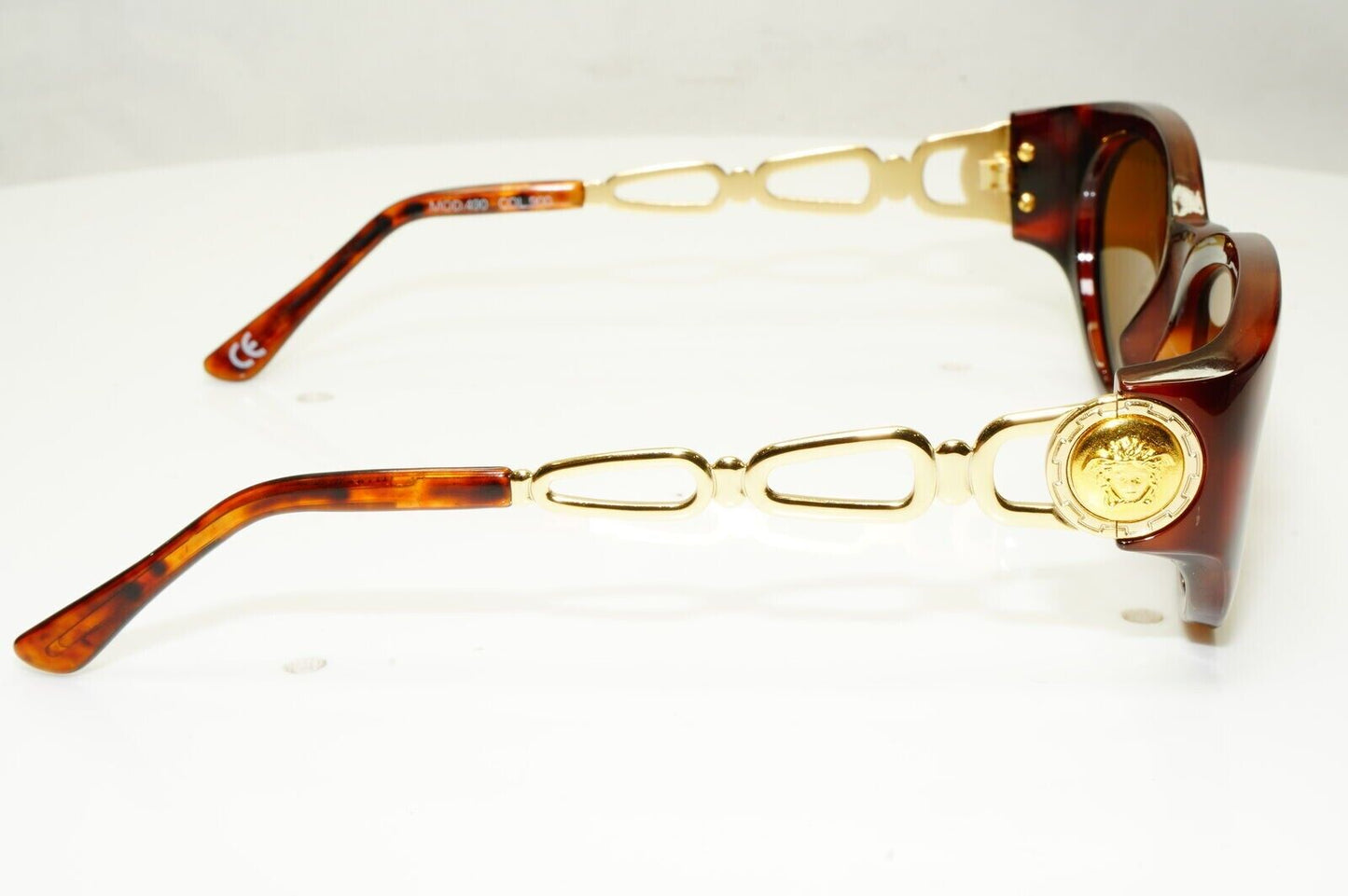 Gianni Versace Sunglasses 1996 Vintage Brown Gold Medusa Brown MOD 490 COL 900