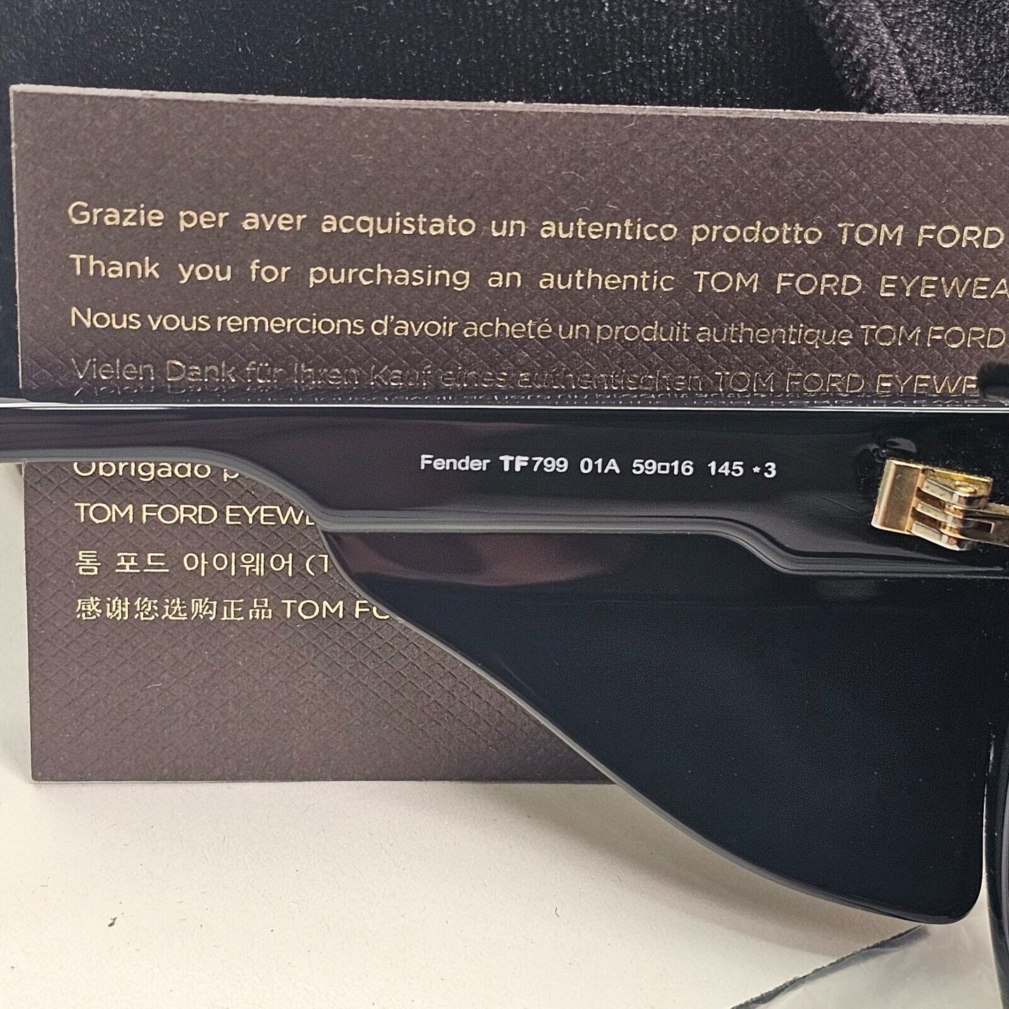 Tom Ford Sunglasses Fender Black Side Shields Square Large FT0799 TF 799 01A