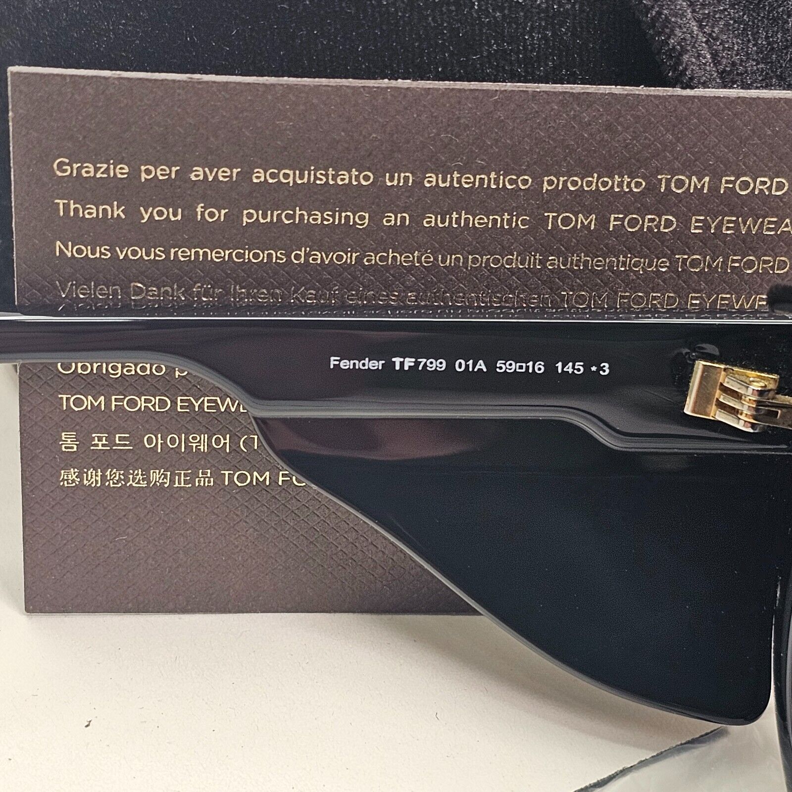 Tom Ford Sunglasses Fender Black Side Shields Square Large FT0799 TF 799 01A