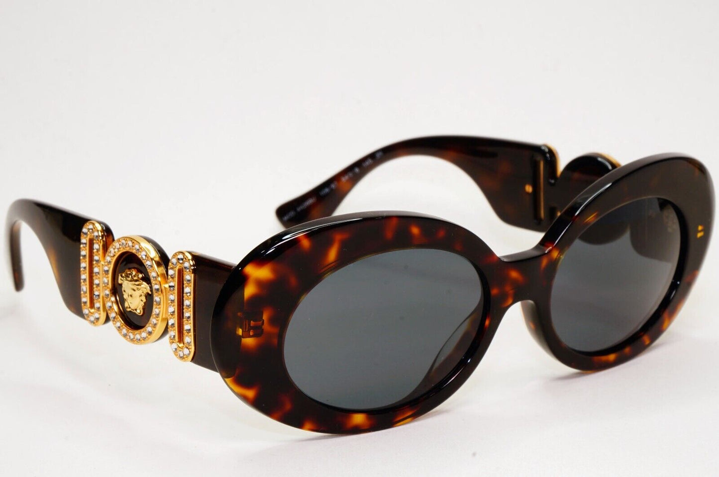 Versace Sunglasses Medusa Diamante Brown Gold Grey Oval MOD VE 4426BU 108/87