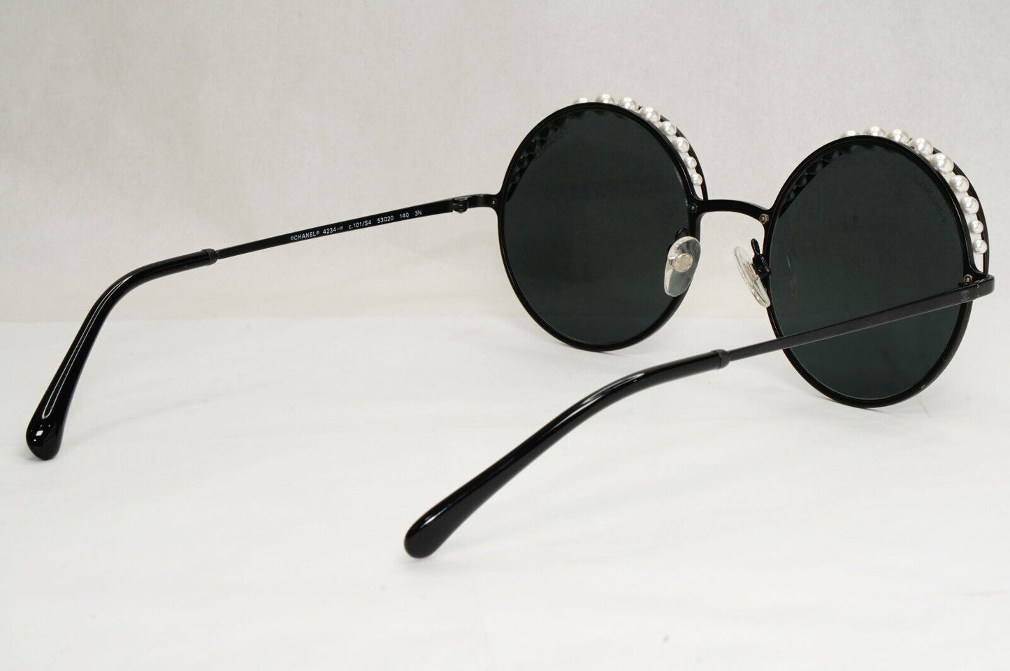 Chanel Sunglasses Pearl Black Round Metal Grey 4234-H C.101/S4 53mm