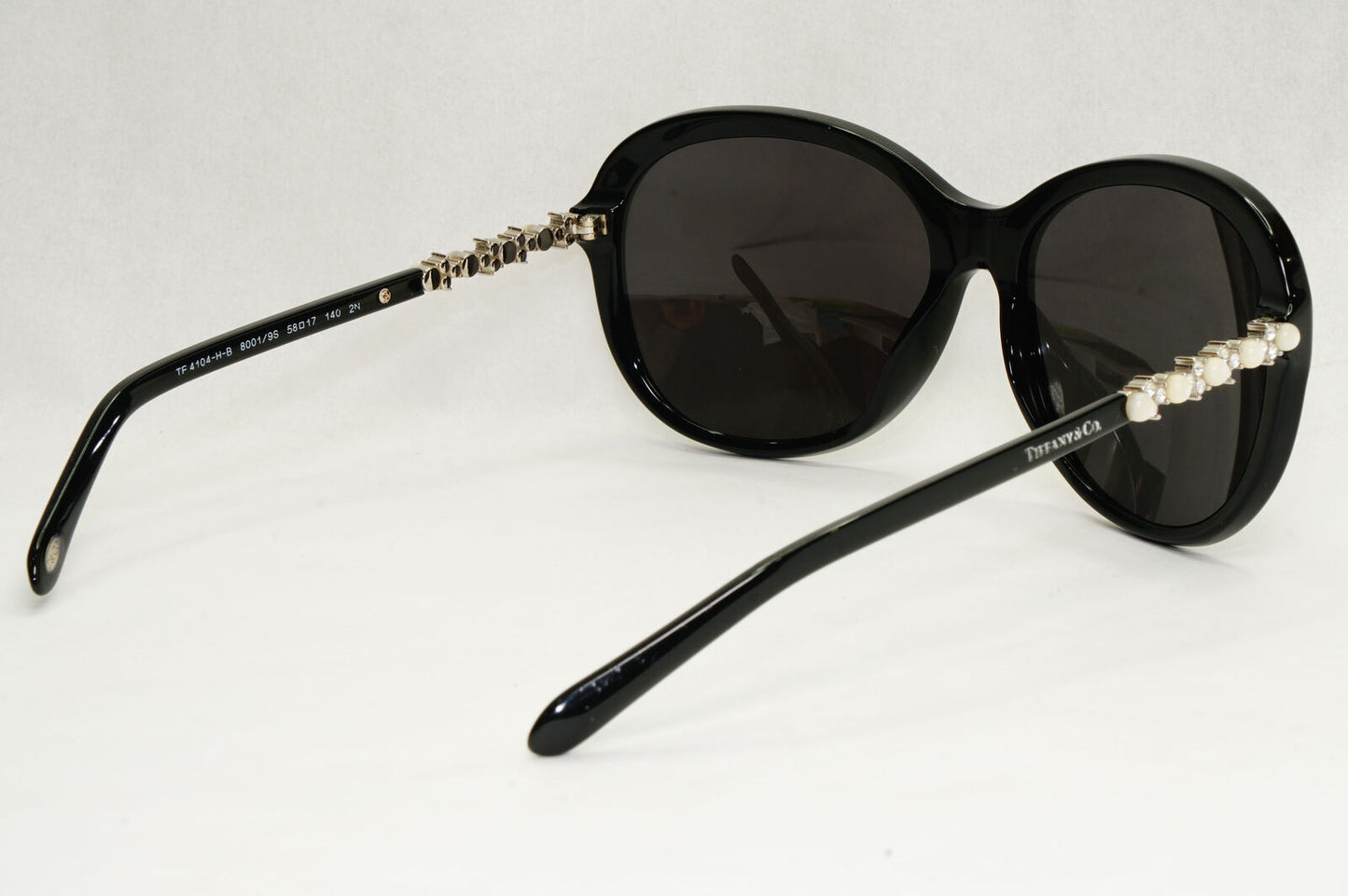 Tiffany & Co Sunglasses Black Pearl Crystal Silver TF 4104-H-B 8001/9S 050124