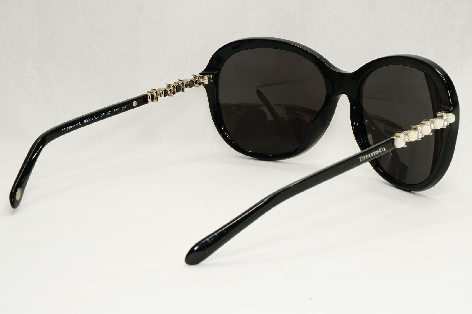 Tiffany & Co Sunglasses Black Pearl Crystal Silver TF 4104-H-B 8001/9S 050124