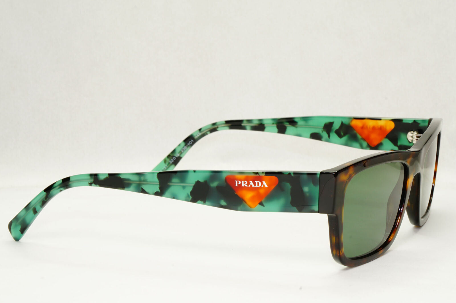 Prada Sunglasses Green Lens Brown Havana Tortoise PR15YV VPR 15Y 23B-1O1 52mm