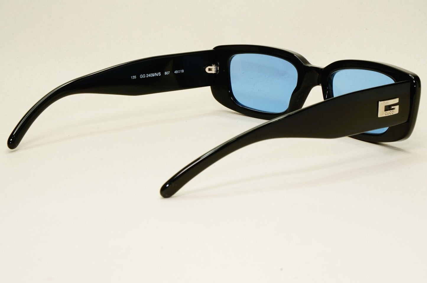 Gucci Sunglasses 1996 Vintage Black Blue Square GG 2409/N/S 807 49mm 141024