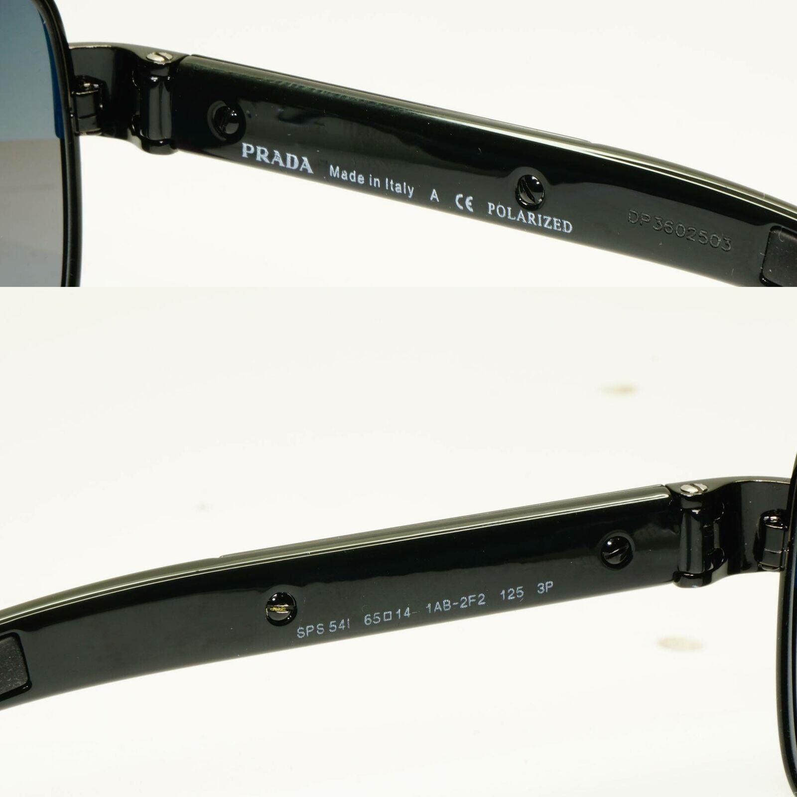 Prada Sunglasses Polarized Black Silver Mirror Navigator PS54IS SPS 54I 1AB-2F2