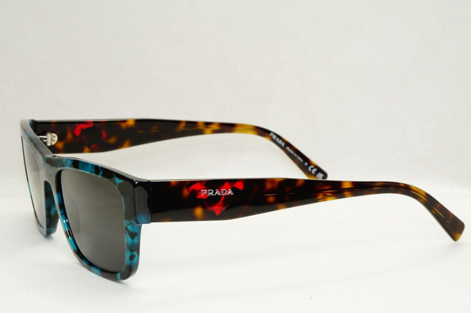 Prada Sunglasses Teal Green Brown Red Havana Square PR15YV VPR 15Y 06Z-1O1 54mm