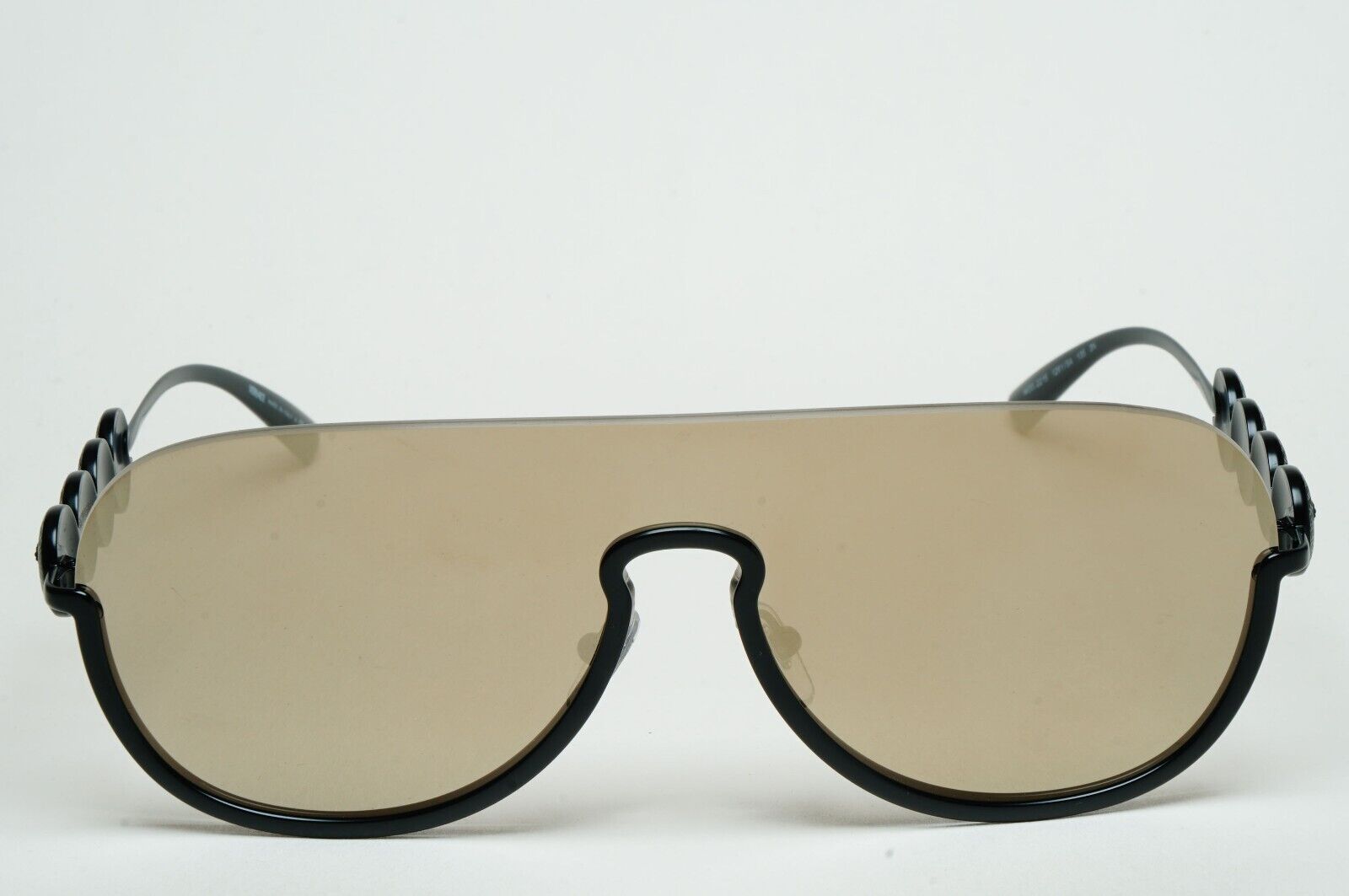 Versace Sunglasses Black Gold Mirror Shield Medusa MOD VE 2215 1261/5A