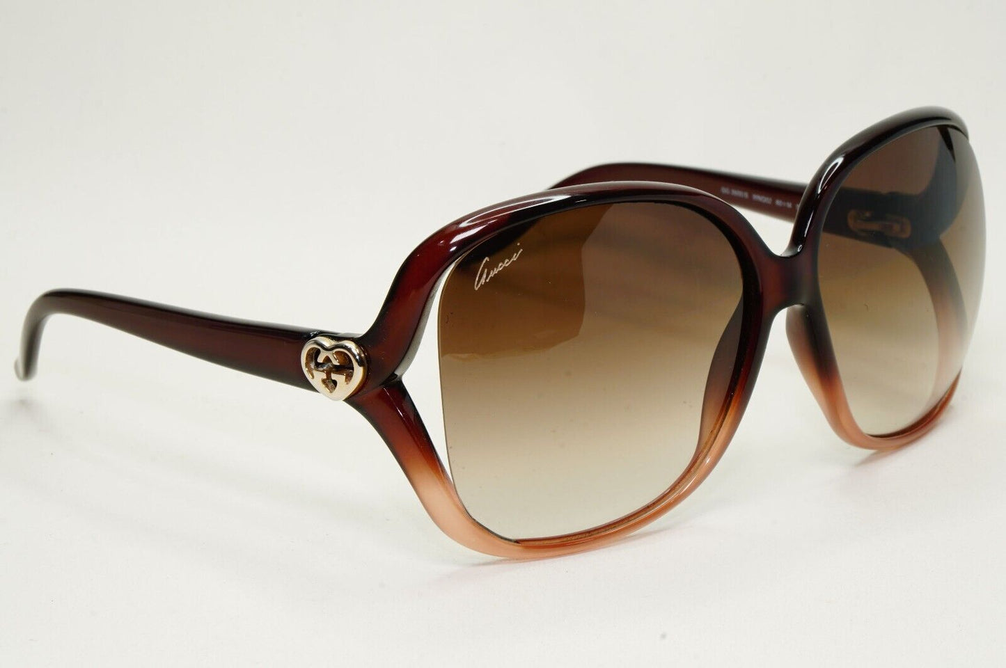 Gucci Sunglasses 2011 Vintage Gold Heart Brown Square GG 3500/S WNQ02 041124