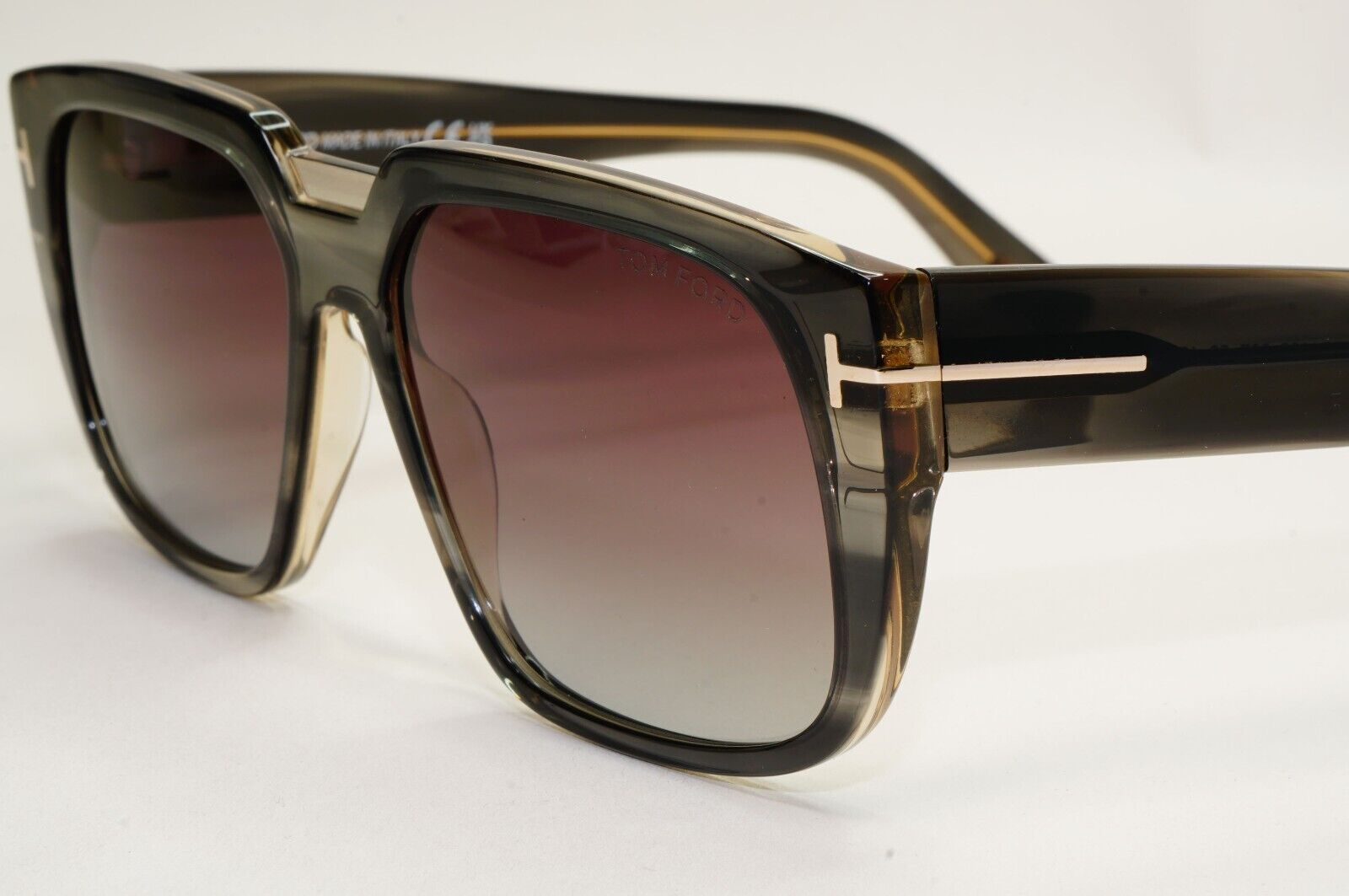 Tom Ford Sunglasses Oliver-02 Grey Brown Gradient Square FT1025 TF 1025 56F 56mm