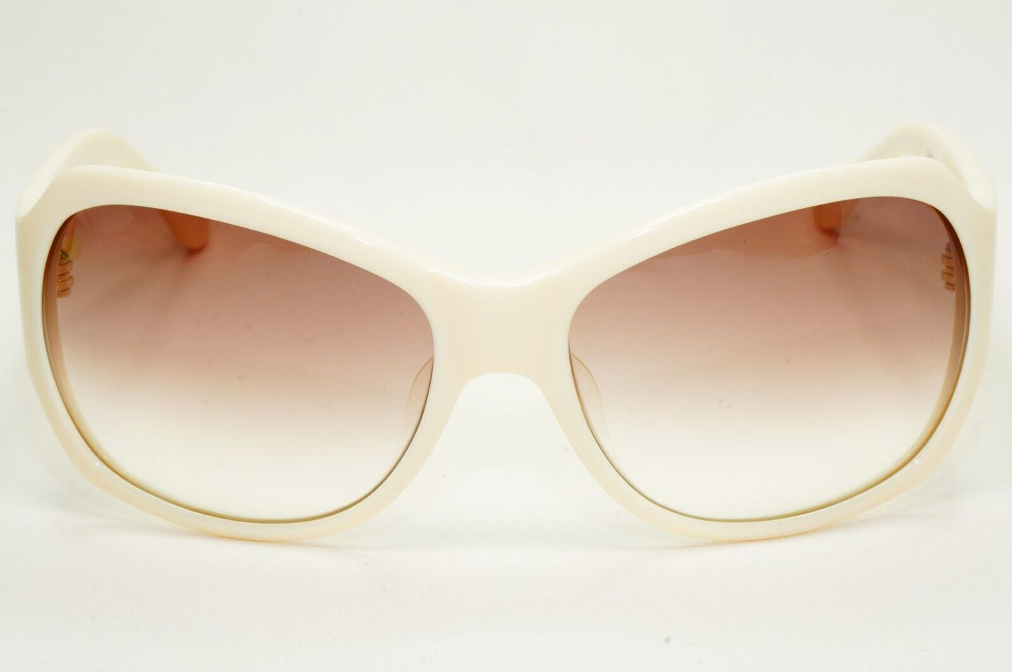 Moschino Sunglasses 2005 Vintage White Cream Brown Gold Heart MO536 02 101124
