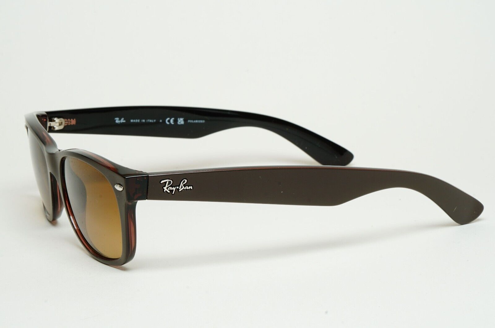 Ray-Ban Sunglasses Polarised New Wayfarer Brown Matte RB 2132 6608/M2 52mm