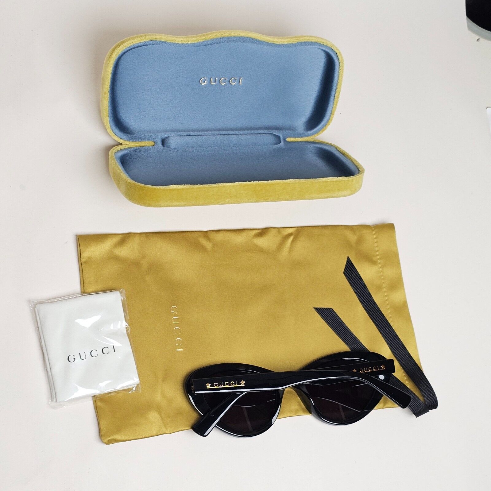 Gucci Sunglasses 2022 Black Cat Eye Glossy GG1170S 001 54mm 280125