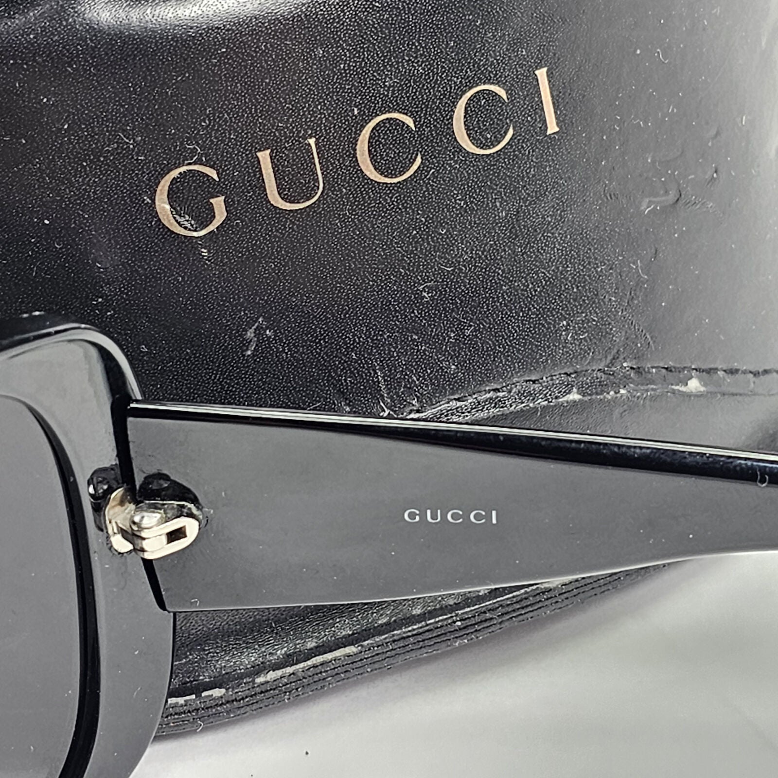 Gucci Sunglasses 2007 Vintage Black Square Large GG 2932/S 807LF 060324