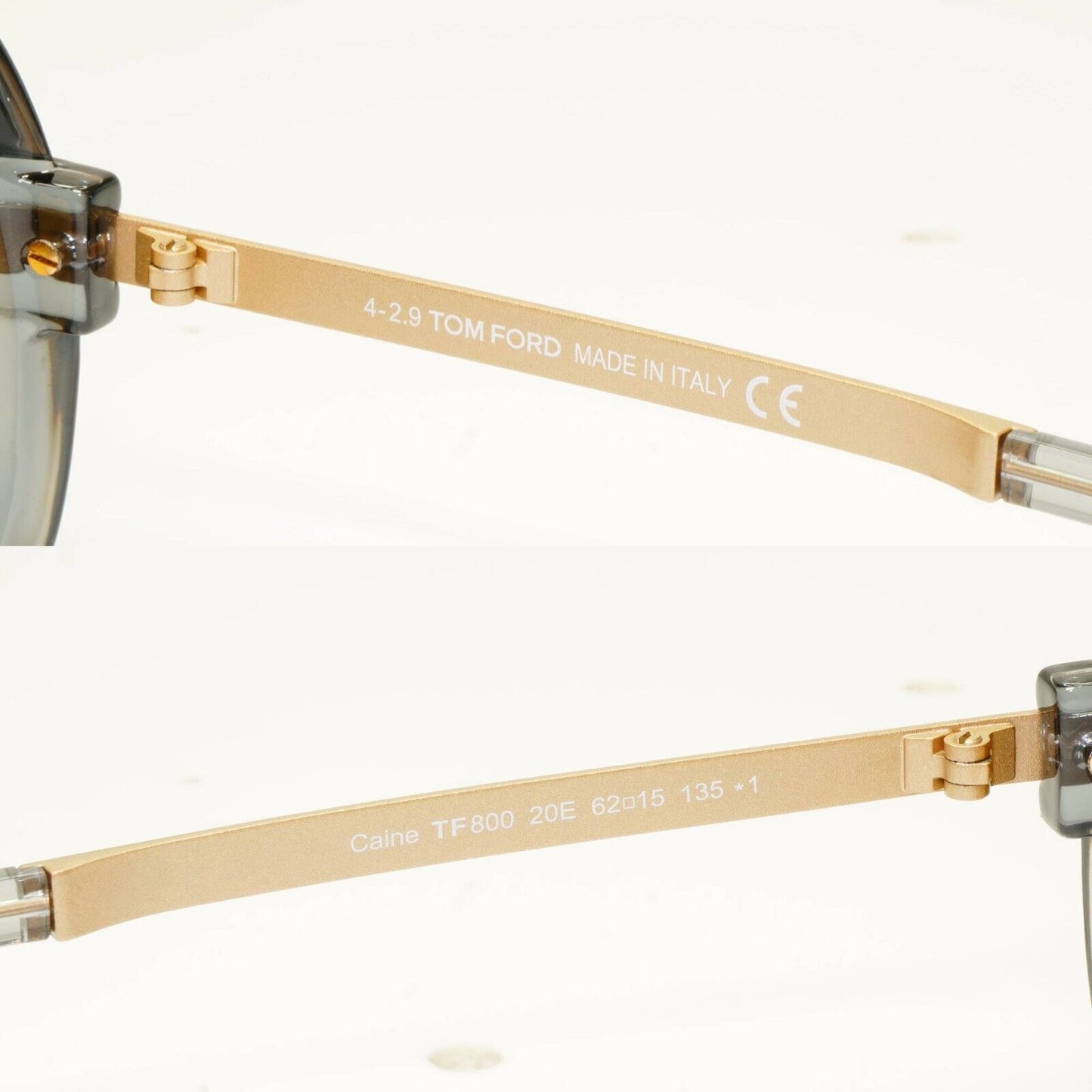 Tom Ford Sunglasses Caine Grey Gold Ochre Yellow Square Caine FT0800 TF 800 20E