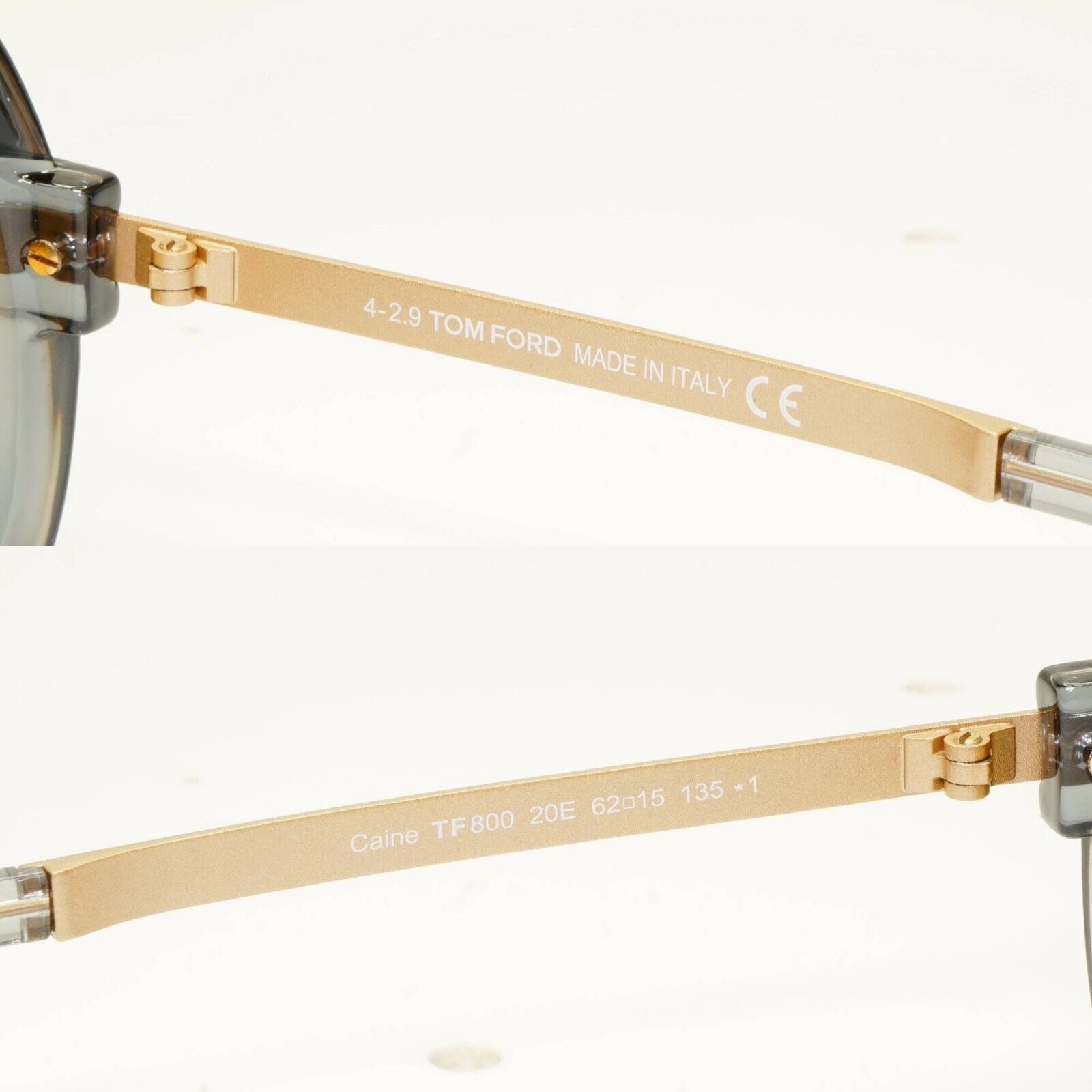Tom Ford Sunglasses Caine Grey Gold Ochre Yellow Square Caine FT0800 TF 800 20E