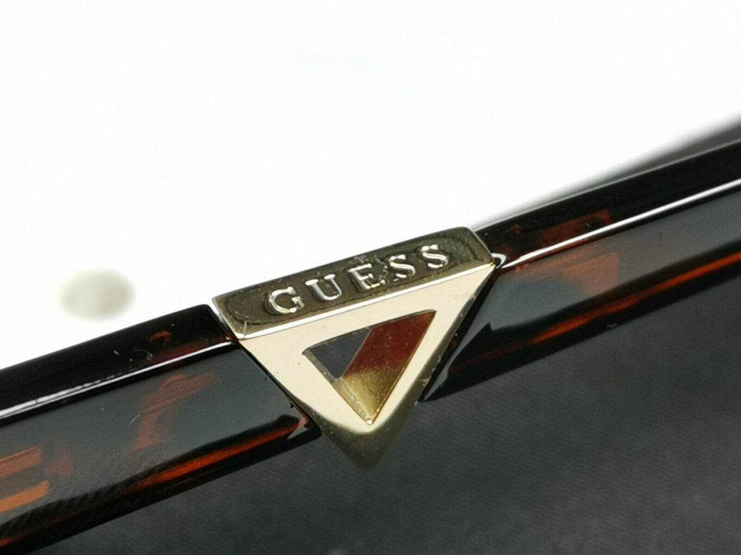 Guess Brown Oval Gradient Havana Gold Triangle Womens Sunglasses GU 7632 52F