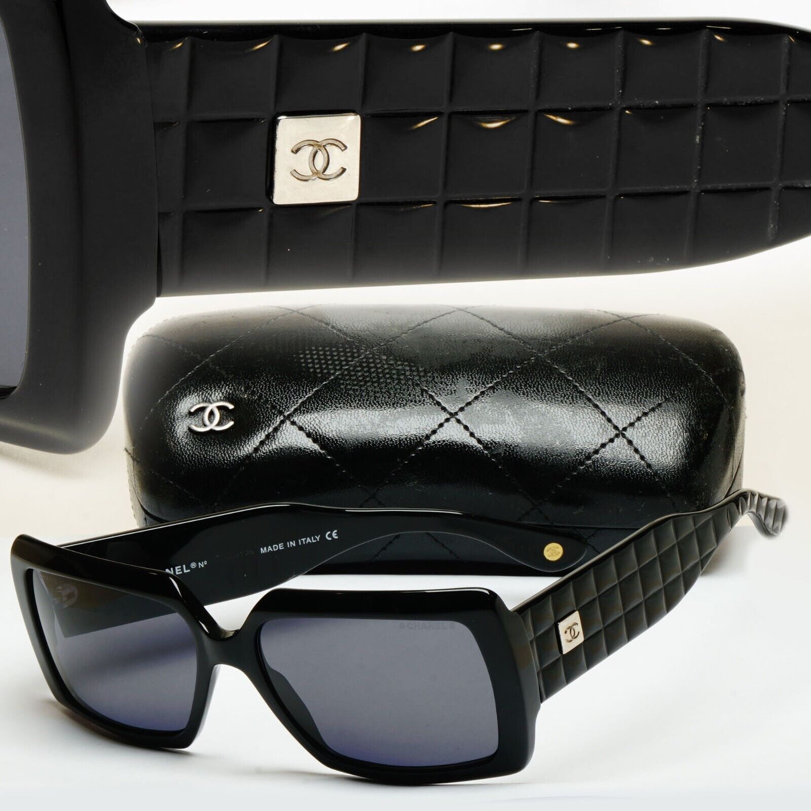 Chanel Sunglasses 2007 Vintage Square Quilted 5028 c.501/91 58mm 210125