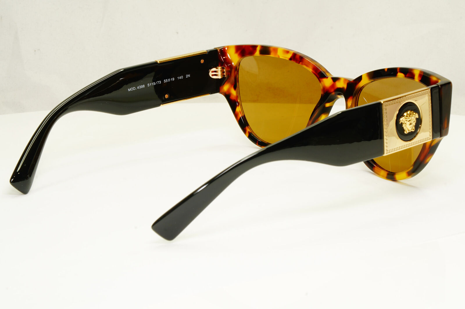 Authentic Versace Womens Gold Medusa Brown Black Square Sunglasses 4398 5119/73