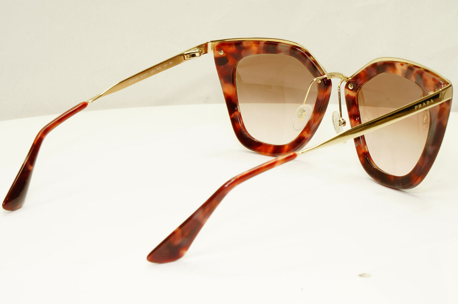Prada Cinema Brown Sunglasses Gold Marble Gradient Square SPR 53S PR53SS UE0-0A6