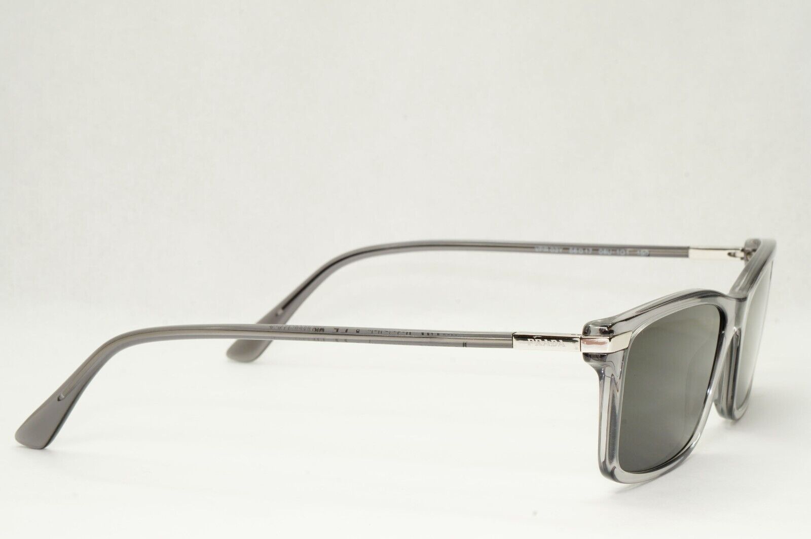 Prada Sunglasses Black Grey Transparent Crystal PR03YV VPR 03Y 08U-1O1 56mm