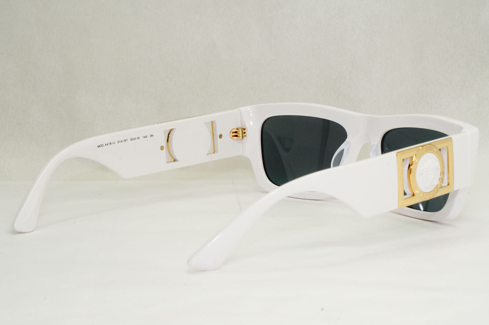 Versace Sunglasses White Gold Medusa Grey Square MOD VE 4416-U 314/87 53mm