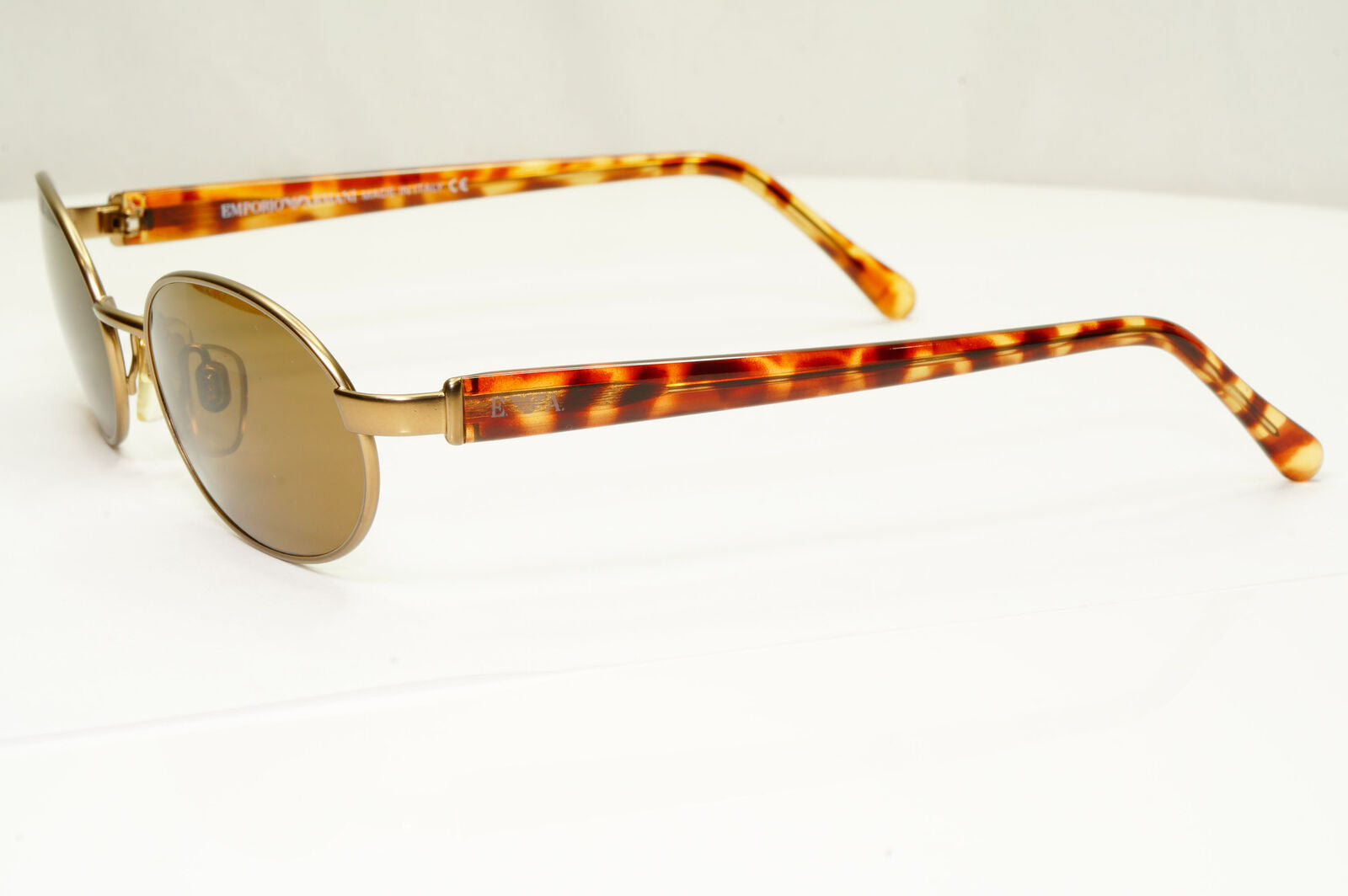 Emporio Armani 1997 Vintage Sunglasses Mens Womens Oval Bronze Metal 106-S 884