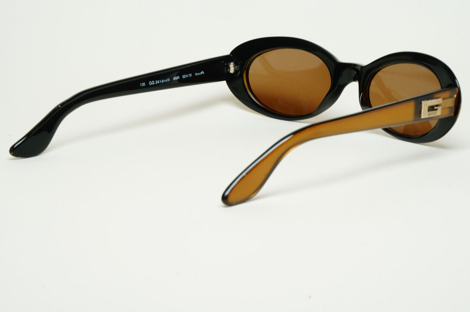 Gucci Sunglasses 1997 Vintage Brown Oval Honey GG 2413/N/S 4NR 100325
