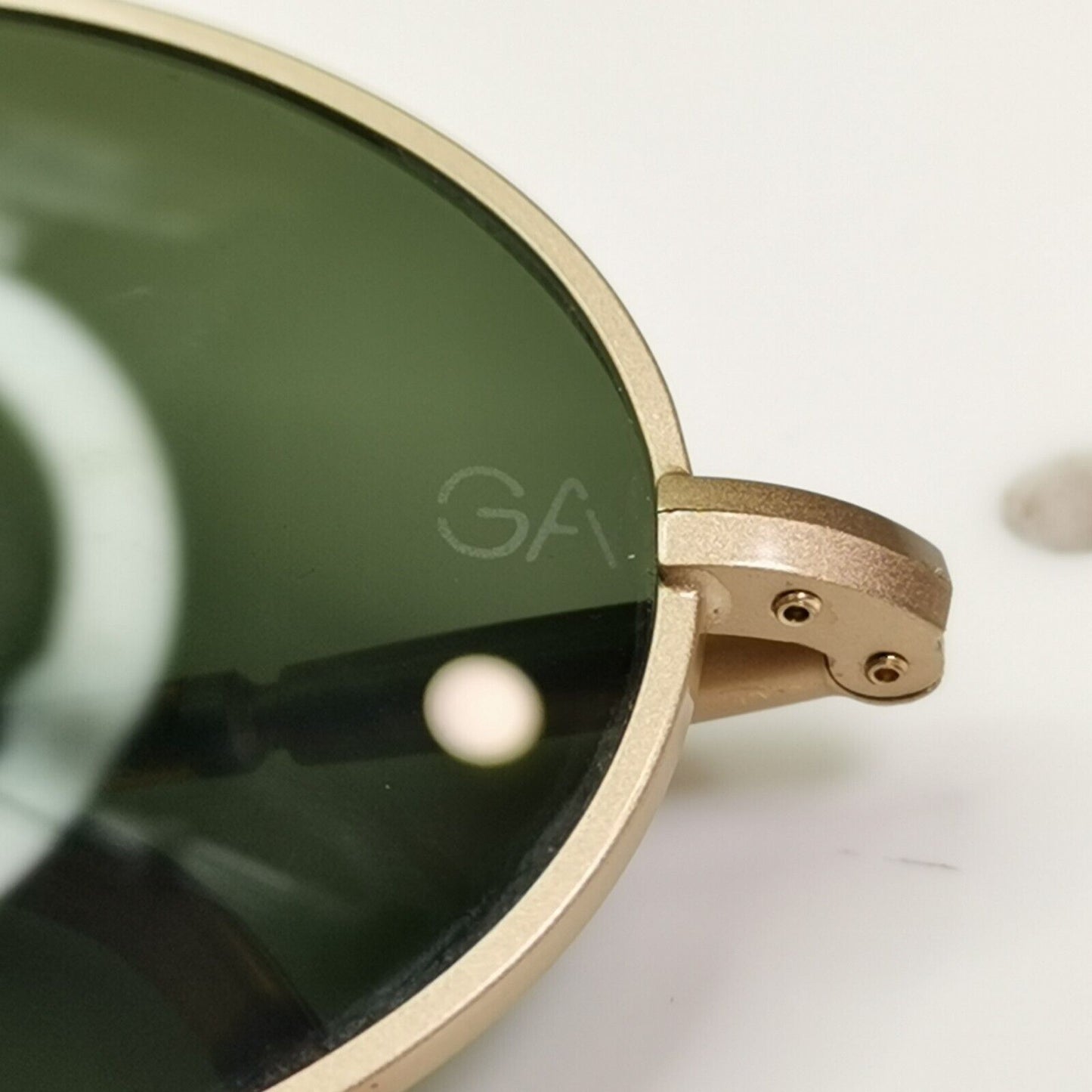 Giorgio Armani 1997 Vintage Sunglasses Gold Brown Green Glass Lens 650 703 50mmA