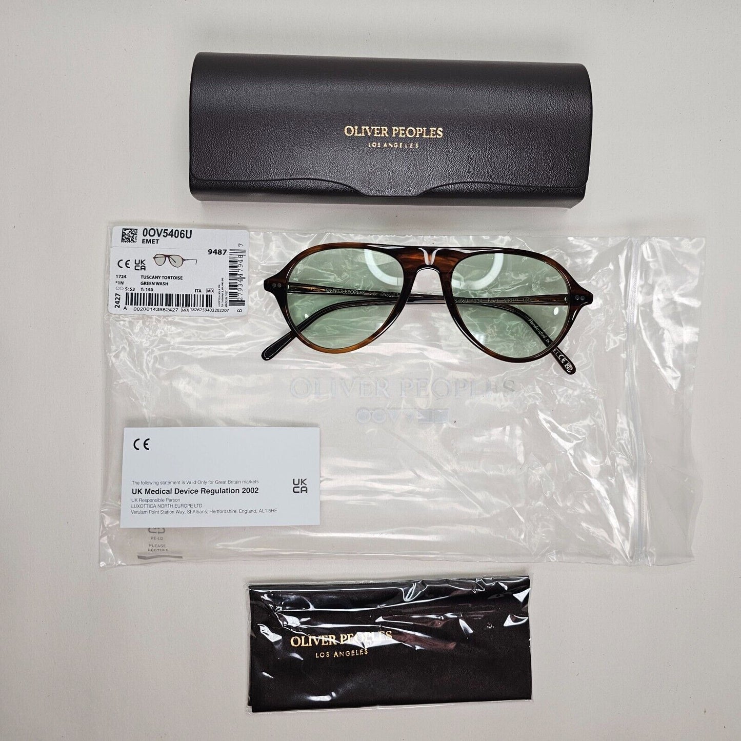 Oliver Peoples Sunglasses Emet Tuscany Tortoise Brown Green OV 5406U 1724 53mm