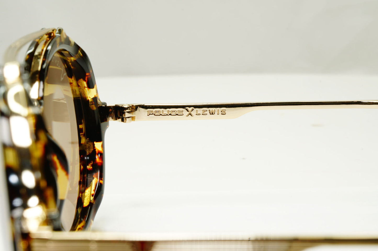 Police Lewis Hamilton F1 Sunglasses Gold Brown Tortoise Round SPL A27 COL 594G