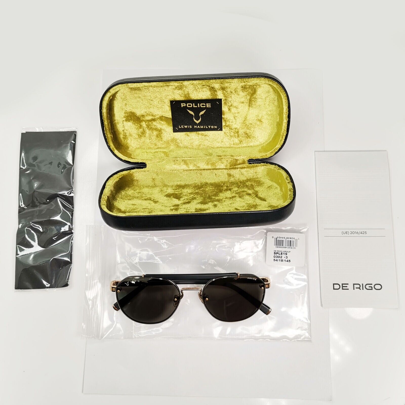 Police Lewis Hamilton F1 Sunglasses Gold Green Pilot SPL E19 COL 0302 54mm [a]
