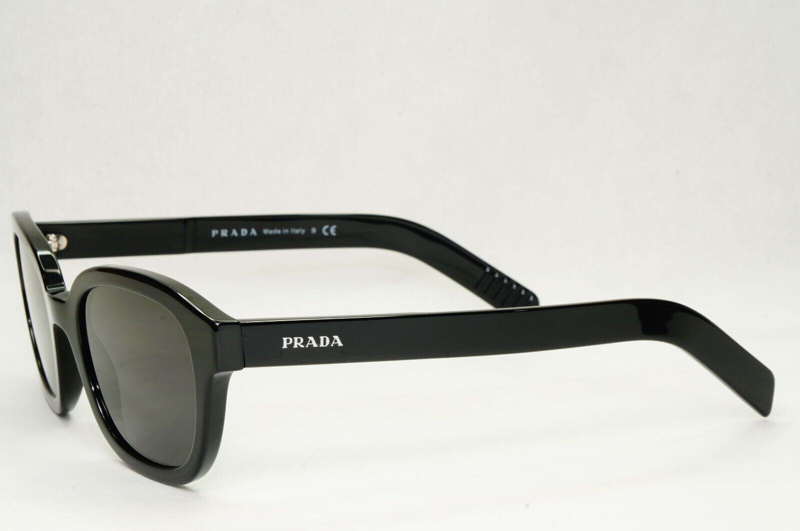 Prada Sunglasses Black Glossy Thick Rims Square PR11WV VPR 11W 1AB-1O1 50mm