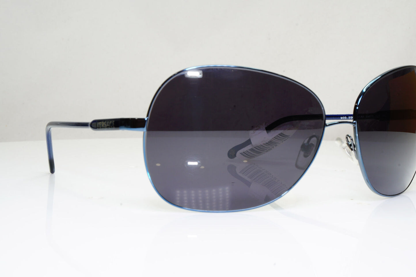 Versace Womens Vintage Blue Black Metal Sunglasses Square 2124 1307/5F 29267
