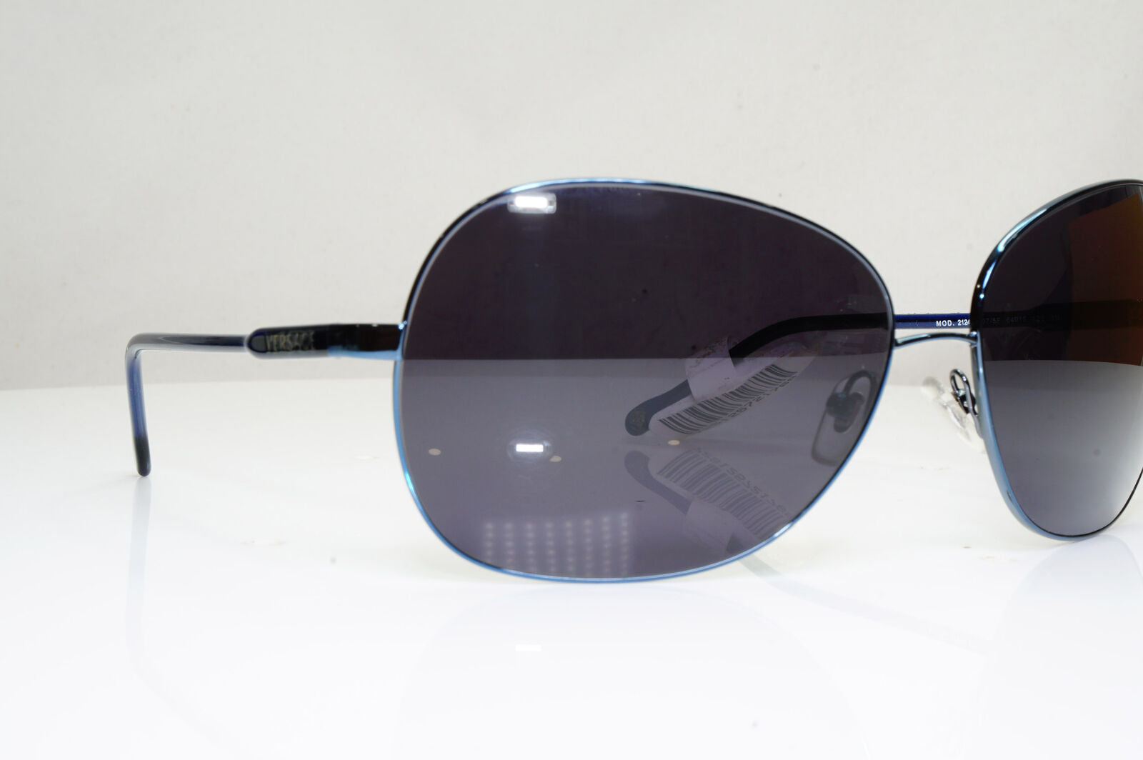 Versace Womens Vintage Blue Black Metal Sunglasses Square 2124 1307/5F 29267
