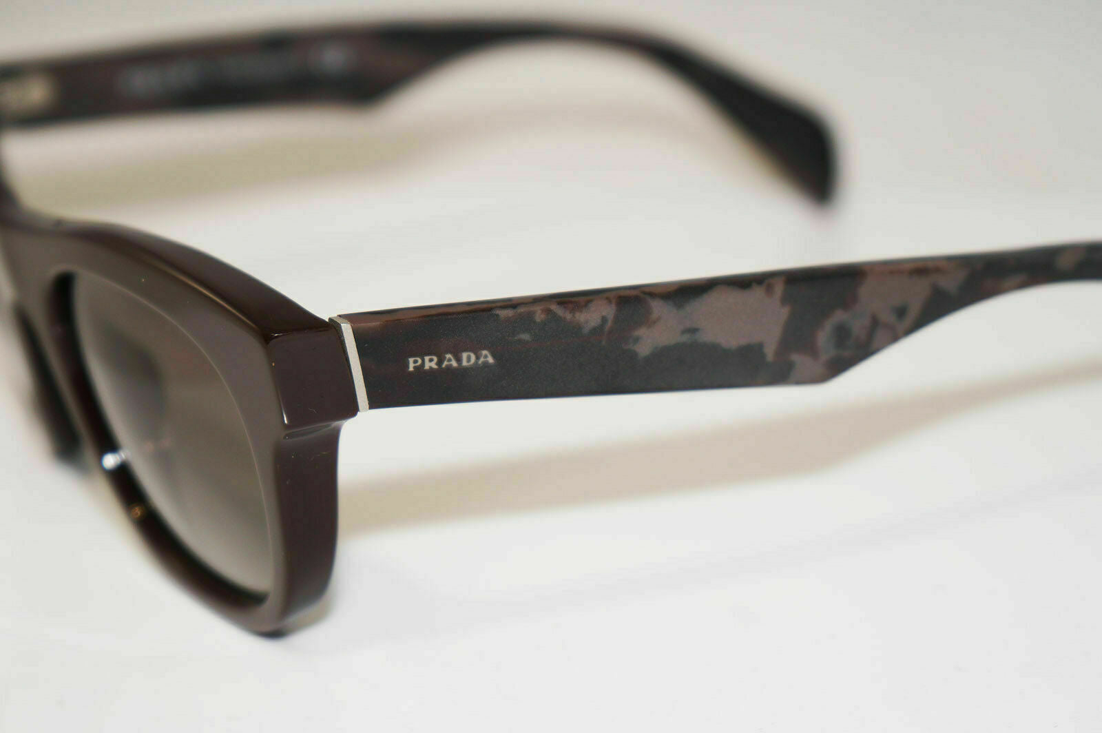 Authentic PRADA Womens Sunglasses Brown Square Marble SPR 04Q DHO-4M1 13011
