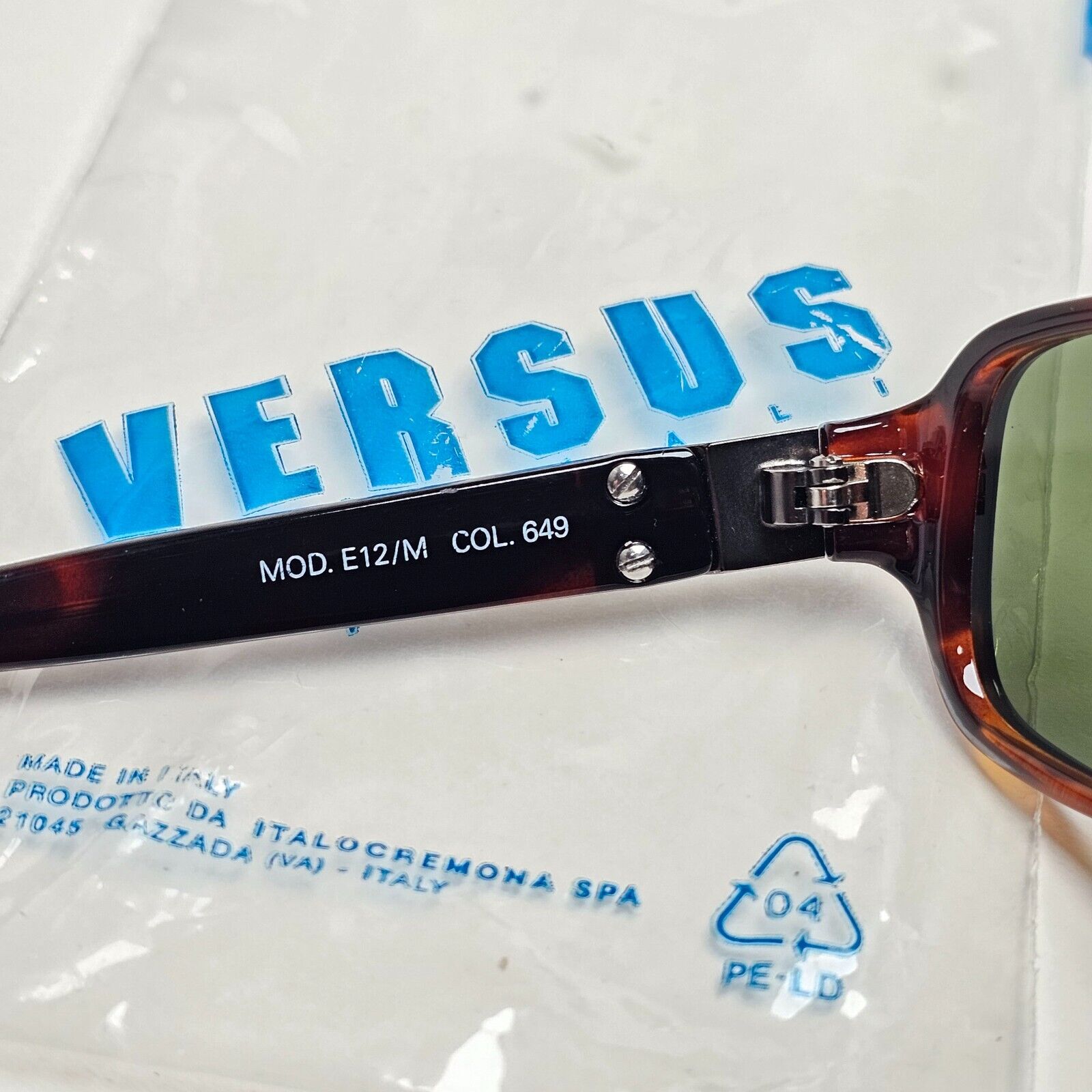 Versus Sunglasses 1996 by Gianni Versace Vintage Brown Green MOD E12/M COL 649