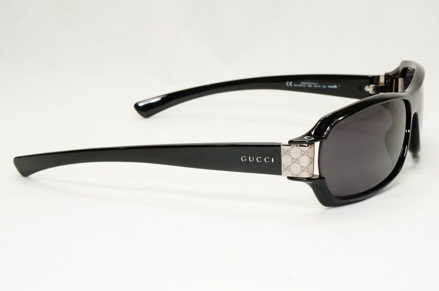 Gucci Sunglasses 1998 Vintage Black Silver Rectangle Unisex GG 2547/S NE8 051223