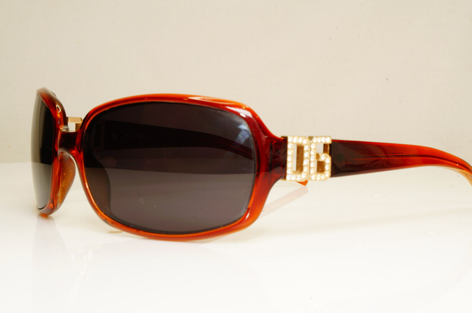 Dolce & Gabbana Brown Gold Diamante Womens Vintage Sunglasses D&G 810 K85 28655
