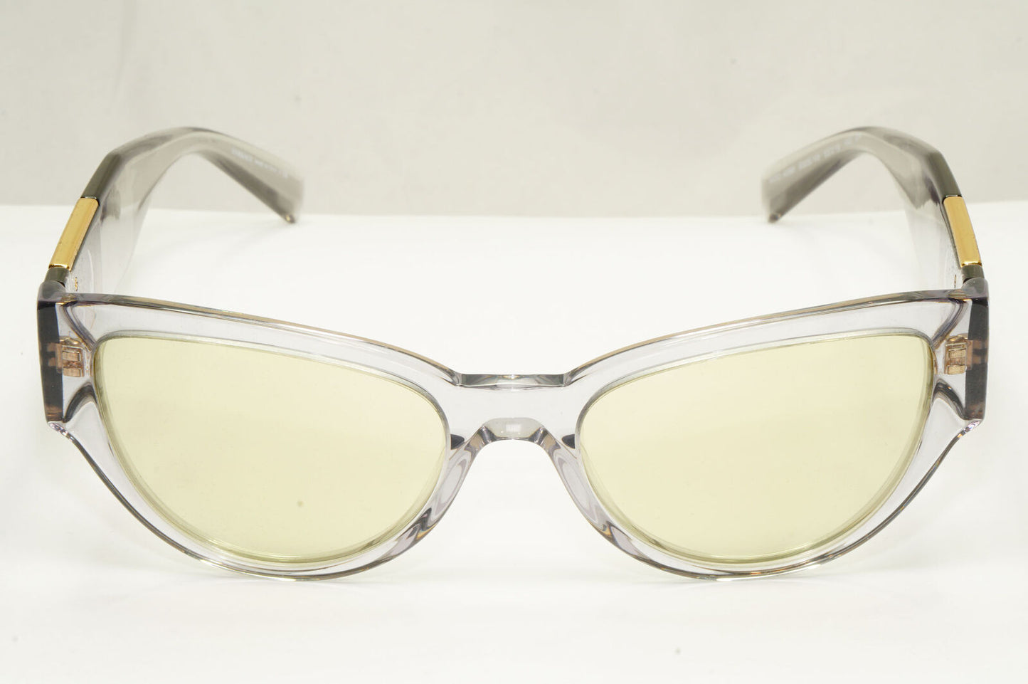 Authentic Versace Womens Clear Gold Big Medusa Logo Sunglasses 4398 5305/V9