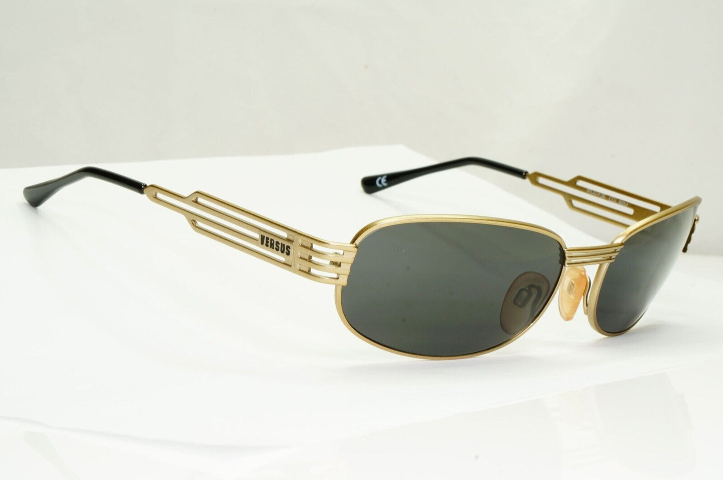 Versus 1996 by Gianni Versace Vintage Gold Black Sunglasses MOD F36 COL 86M