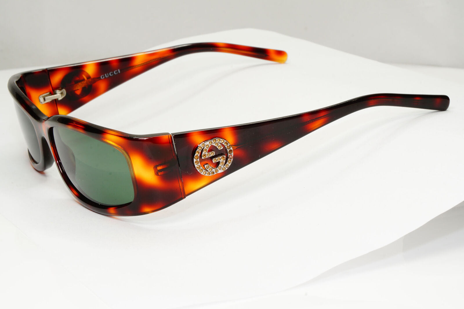 Gucci 1999 Vintage Sunglasses Brown Green Tortoiseshell GG 2526/S 05D 071222