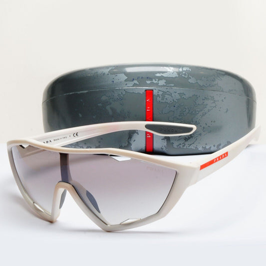 Prada Sunglasses White Grey Shield Visor PS10US SPS 10U TWK-5O0 231124