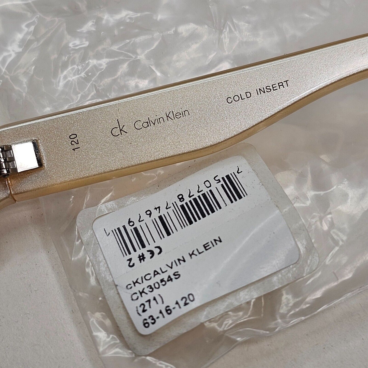 Calvin Klein Sunglasses 2005 Vintage Beige Brown Gradient Wrap 3054S 271 121124