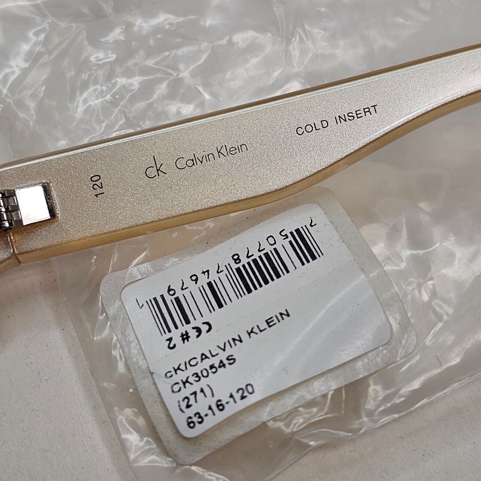Calvin Klein Sunglasses 2005 Vintage Beige Brown Gradient Wrap 3054S 271 121124