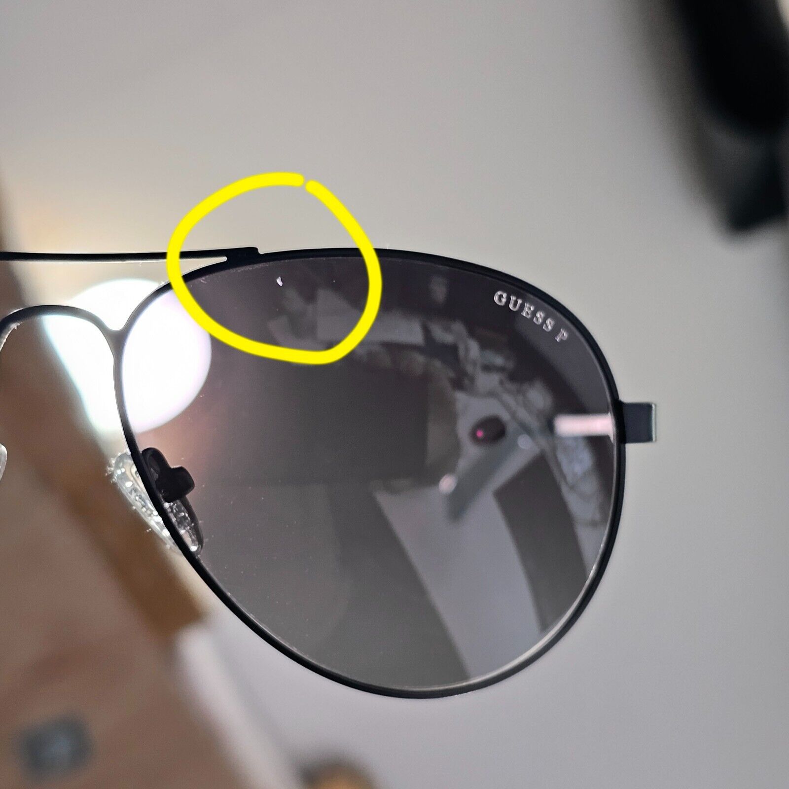 Guess Sunglasses Polarized Black Mens Designer Smoke Pilot GU 7664 02D [b] 38977