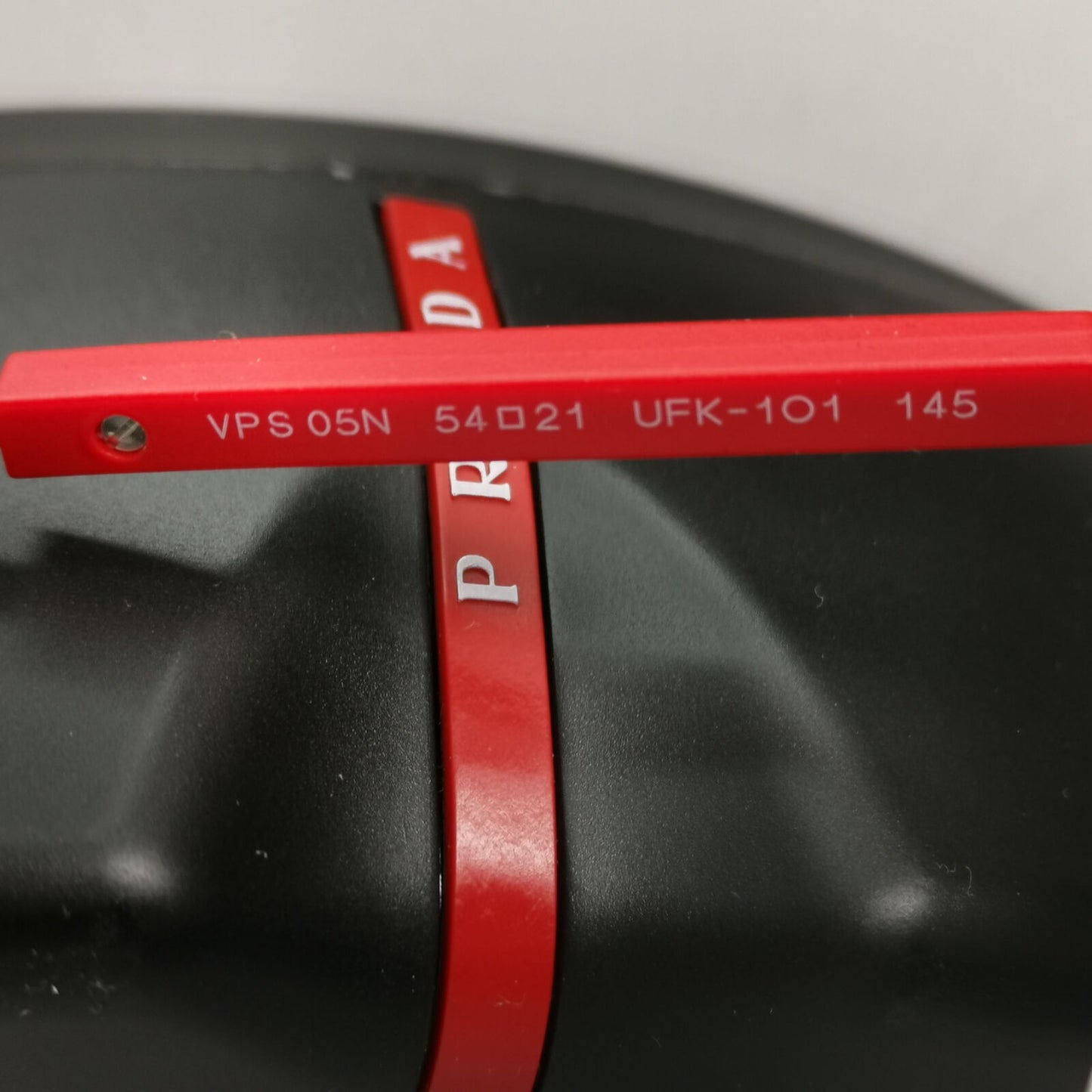 Prada Sunglasses Black Red White Square PS05NV VPS 05N UFK-1O1 54mm