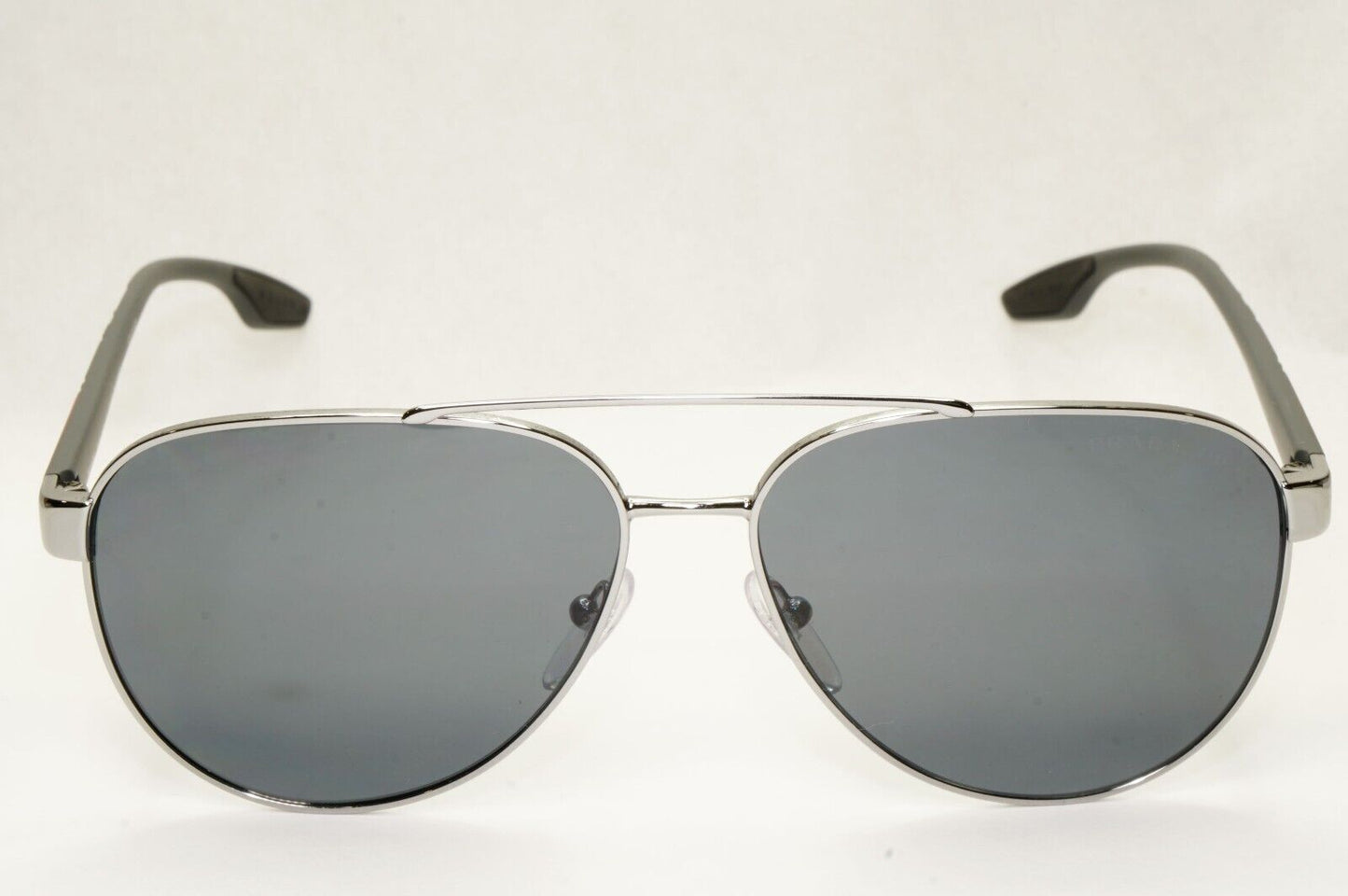Prada Sunglasses Polarized Gunmetal Grey Metal Pilot PS54TS SPS 54T 5AV-5Z1