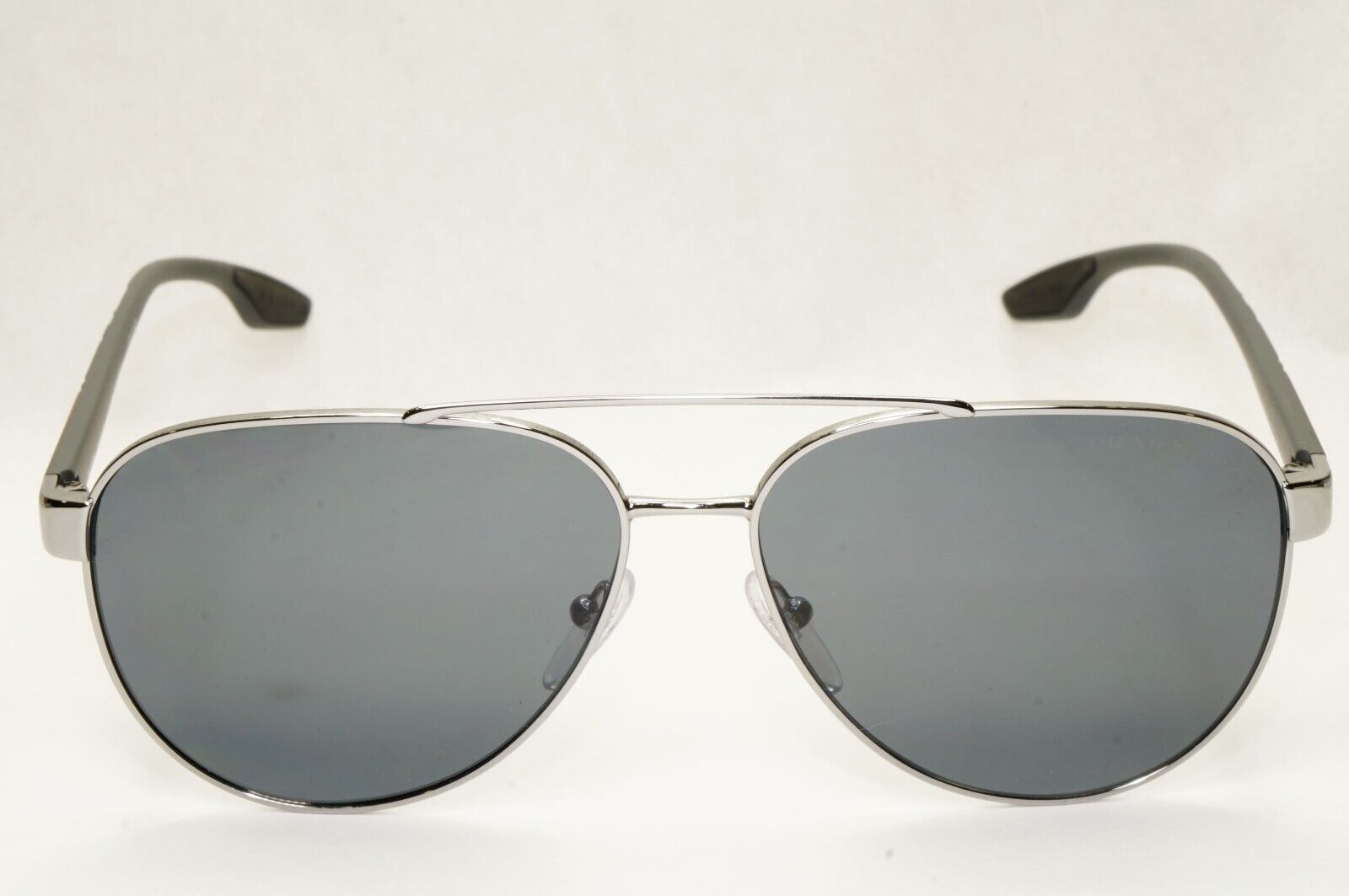 Prada Sunglasses Polarized Gunmetal Grey Metal Pilot PS54TS SPS 54T 5AV-5Z1